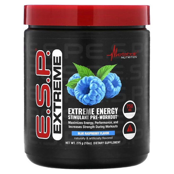 Metabolic Nutrition, E.S.P. Extreme Energy Stimulant Pre-Workout, Blue Raspberry, 10 oz (275 g)