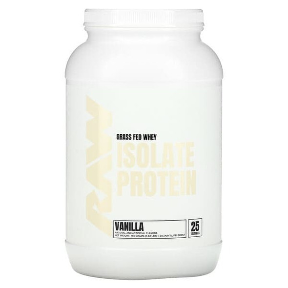 Raw Nutrition, Grass Fed Whey Isolate Protein, Vanilla, 1.63 lb (740 g) Raw Nutrition, Grass Fed Whey Isolate Protein, Vanilla, 1.63 lb (740 g)