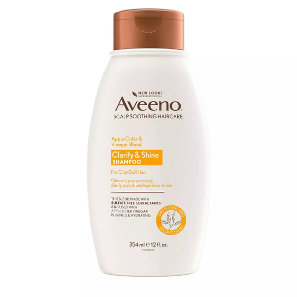 Aveeno Apple Cider Vinegar Blend Sulfate Free Shampoo for Balance and High Shine - 12 fl oz