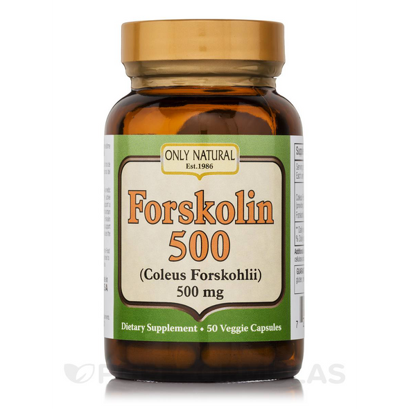 Only Natural   Forskolin 500 (Coleus Forskoholii) 500 mg - 50 Capsules