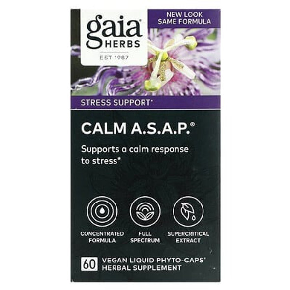 Gaia Herbs, Calm A.S.A.P., 60 Vegan Liquid Phyto-Caps