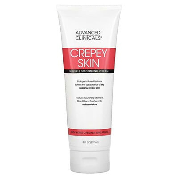 Advanced Clinicals, Crepey Skin, Wrinkle Smoothing Cream, 8 fl oz (237 ml)