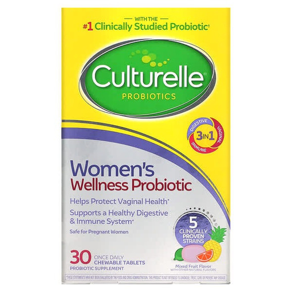 Culturelle, Probiotics, Women's Wellness Probiotic, Mixed Fruit, 30 Chewable Tablets Culturelle, Probiotics, Women's Wellness Probiotic, Mixed Fruit, 30 Chewable Tablets