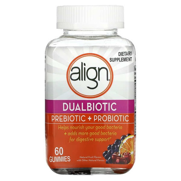 Align Probiotics, Dualbiotic, Prebiotic + Probiotic, Natural Fruit, 60 Gummies Align Probiotics, Dualbiotic, Prebiotic + Probiotic, Natural Fruit, 60 Gummies