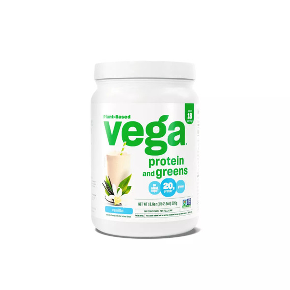 Vega Protein & Greens Vegan Plant Based Protein Powder - Vanilla - 18.6oz Vega Protein & Greens Vegan Plant Based Protein Powder - Vanilla - 18.6oz