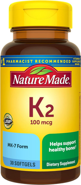 Nature Made Vitamin K2, 100 mcg Softgels 30 Nature Made Vitamin K2, 100 mcg Softgels 30
