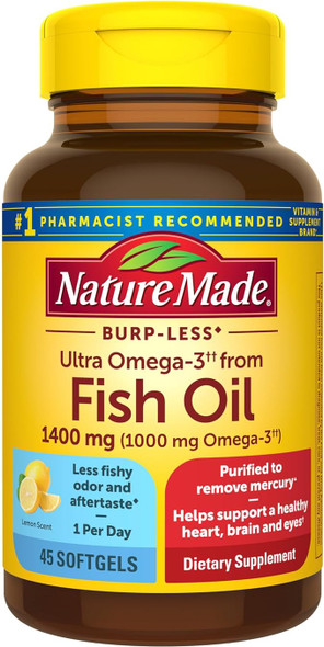 NATURE MADE ULTRA OMEGA-3 FISH OIL SOFTGELS, 1400 MG, 45 COUNT NATURE MADE ULTRA OMEGA-3 FISH OIL SOFTGELS, 1400 MG, 45 COUNT