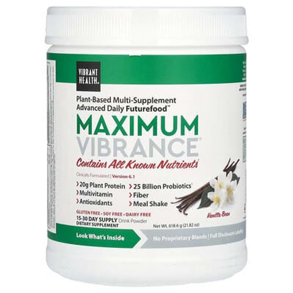 Vibrant Health, Maximum Vibrance, Version 6.1, Vanilla Bean, 21.82 oz (618.6 g) Vibrant Health, Maximum Vibrance, Version 6.1, Vanilla Bean, 21.82 oz (618.6 g)