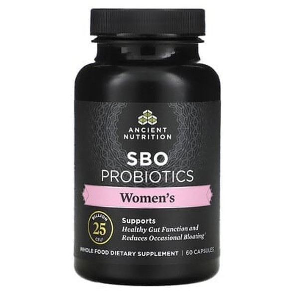 Ancient Nutrition Women's SBO Probiotics, 25 Billion CFU, 60 Capsules