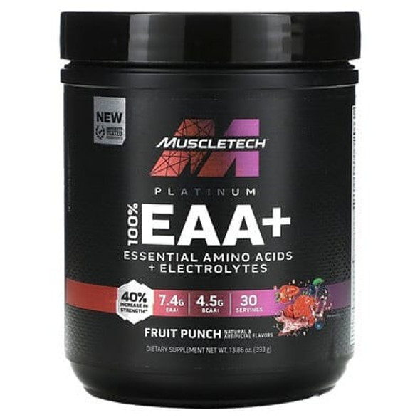 MuscleTech, Platinum 100% EAA+, Fruit Punch, 13.86 oz (393 g)