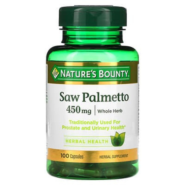 Nature's Bounty, Saw Palmetto, 450 mg, 100 Capsules Nature's Bounty, Saw Palmetto, 450 mg, 100 Capsules