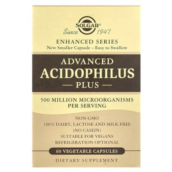 Solgar, Advanced Acidophilus Plus, 60 Vegetable Capsules