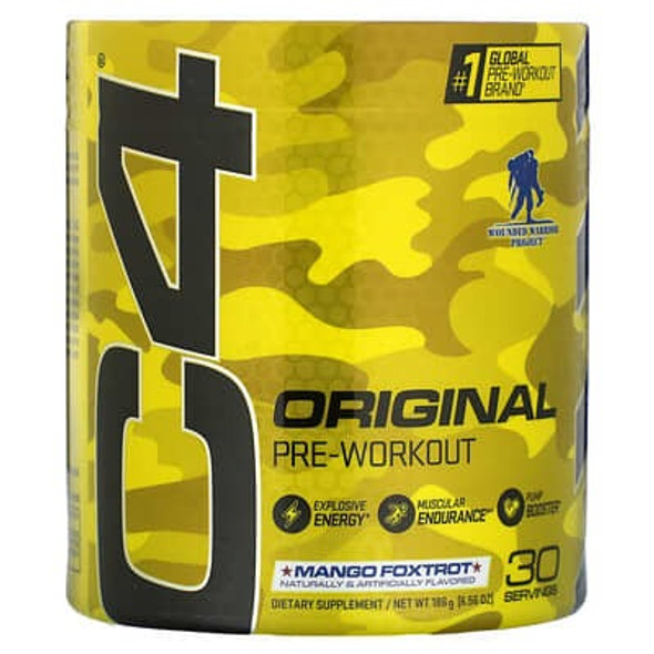 Cellucor, C4 Original, Pre-Workout, Mango Foxtrot, 6.56 oz (186 g) Cellucor, C4 Original, Pre-Workout, Mango Foxtrot, 6.56 oz (186 g)
