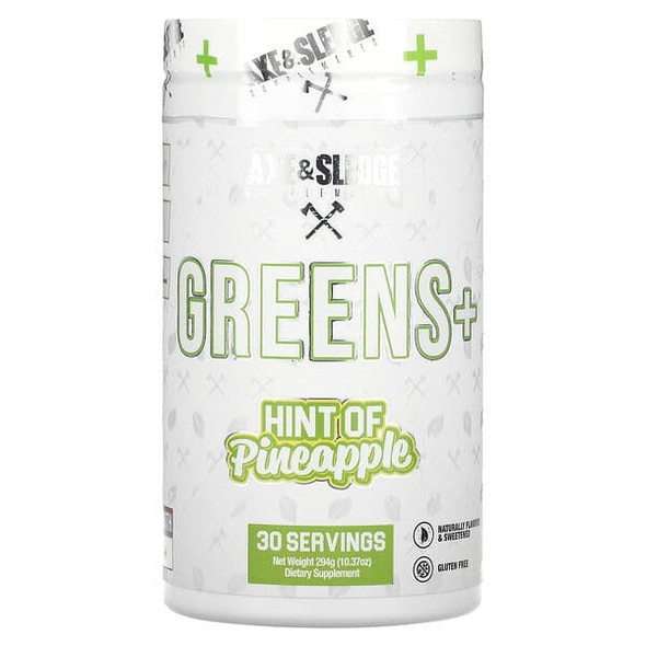 Axe & Sledge Supplements, Greens+, Hint of Pineapple, 10.37 oz (294 g)
