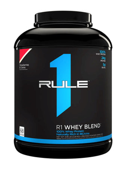 rule 1 whey protein, Blend 100% Whey Protein Strawberries & Crème - 5 Lb.