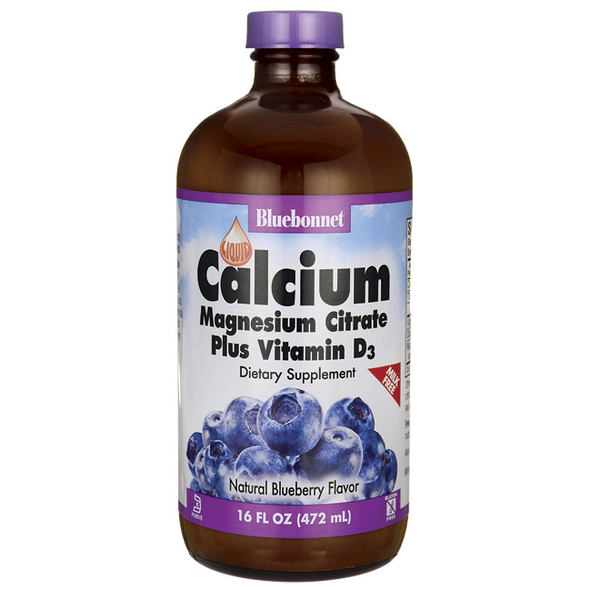 Liquid Calcium Magnesium Citrate Plus Vitamin D3 Natural Blueberry Flavor - 16 fl. oz