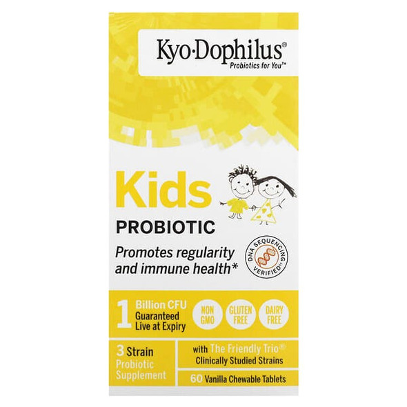 Kyolic, Kids Probiotic, Vanilla, 60 Chewable Tablets