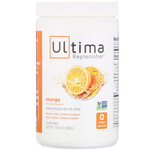 Ultima Health Products - Ultima Replenisher Electrolyte Powder 90 Servings Orange - 10.8 oz.