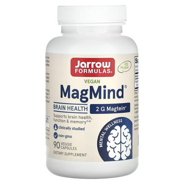 Jarrow Formulas, Vegan MagMind, Brain Health, 90 Veggie Capsules Jarrow Formulas, Vegan MagMind, Brain Health, 90 Veggie Capsules