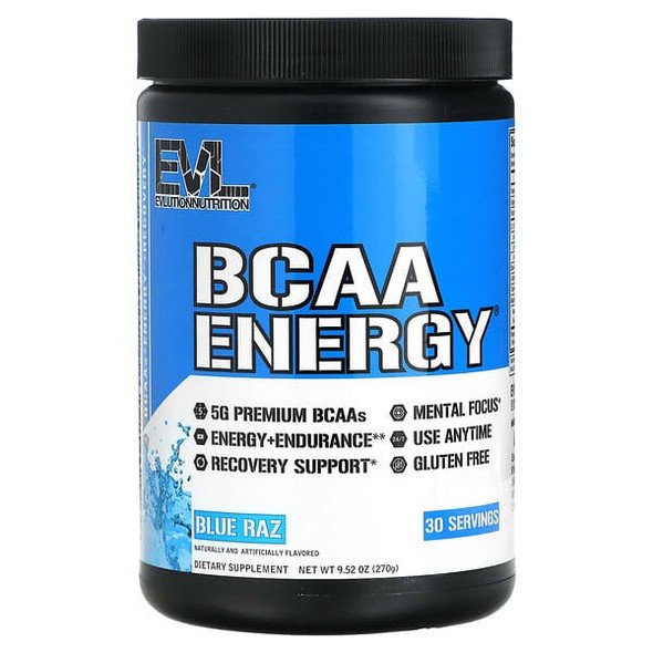 EVLution Nutrition, BCAA Energy, Blue Raz, 9.52 oz (270 g)