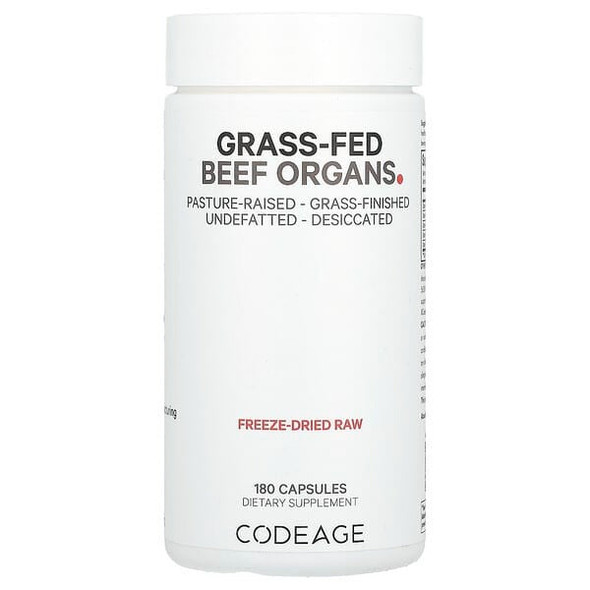 Codeage, Grass-Fed Beef Organs, 180 Capsules