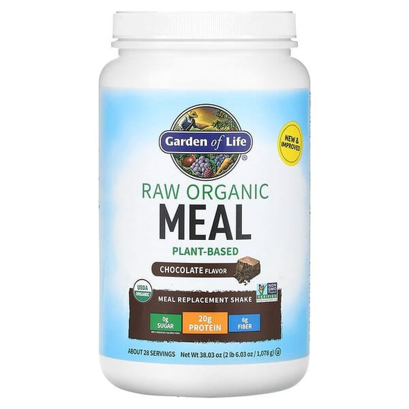 Garden of Life, RAW Organic Meal, Meal Replacement Shake, Chocolate, 38.03 oz (1,078 g) Garden of Life, RAW Organic Meal, Meal Replacement Shake, Chocolate, 38.03 oz (1,078 g)