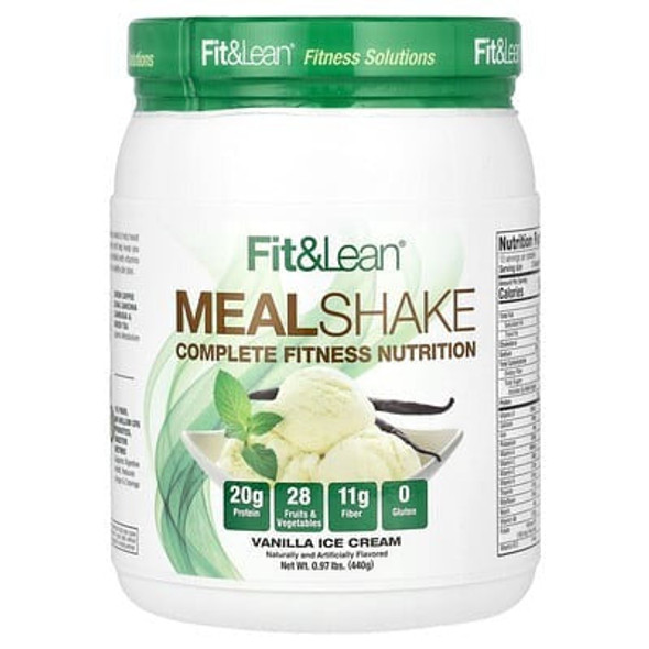 Fit & Lean, Meal Shake, Vanilla Ice Cream, 0.97 lb (440 g)