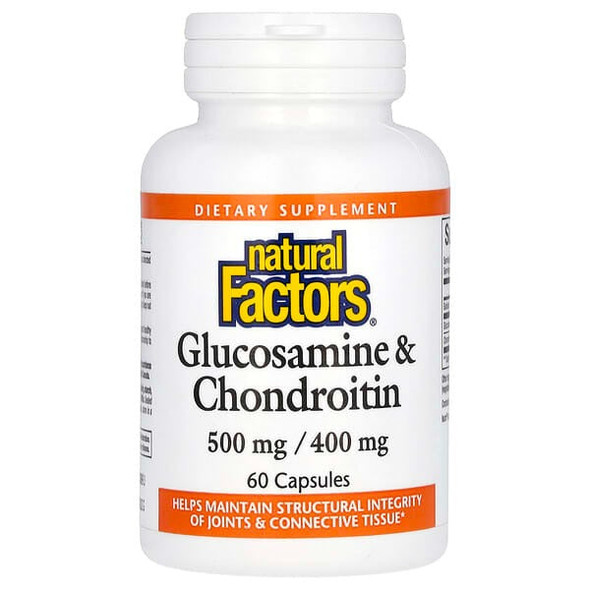 Natural Factors, Glucosamine & Chondroitin, 60 Capsules Natural Factors, Glucosamine & Chondroitin, 60 Capsules