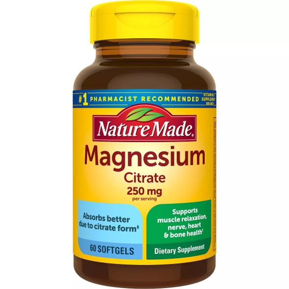 Nature Made Magnesium Citrate 250mg Muscle, Nerve, Bone & Heart Support Supplement Nature Made Magnesium Citrate 250mg Muscle, Nerve, Bone & Heart Support Supplement