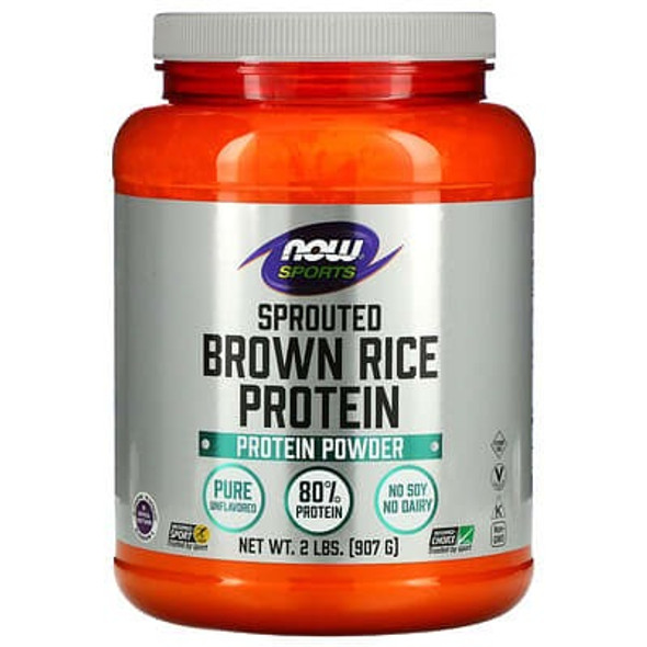 NOW Foods, Sports, Sprouted Brown Rice Protein Powder, Pure Unflavored, 2 lbs (907 g) NOW Foods, Sports, Sprouted Brown Rice Protein Powder, Pure Unflavored, 2 lbs (907 g)