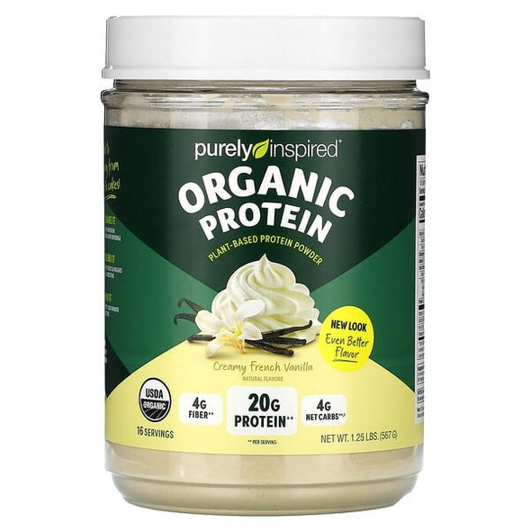 Purely Inspired, Organic Plant-Based Protein Powder, Creamy French Vanilla, 1.25 lbs (567 g) Purely Inspired, Organic Plant-Based Protein Powder, Creamy French Vanilla, 1.25 lbs (567 g)
