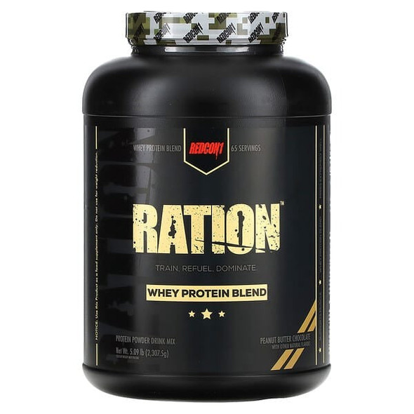 Redcon1, Ration, Whey Protein Blend, Peanut Butter Chocolate, 5.09 lbs (2,307.5 g)