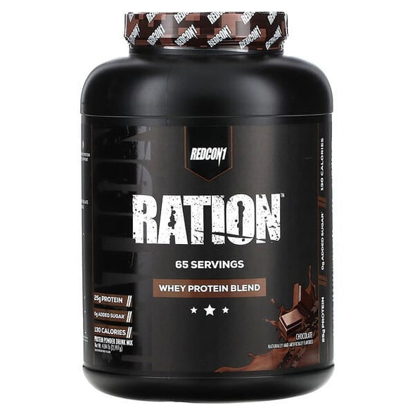 Redcon1, Ration, Whey Protein Blend, Chocolate, 4.84 lbs (2,197 g) Redcon1, Ration, Whey Protein Blend, Chocolate, 4.84 lbs (2,197 g)