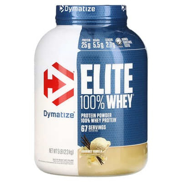 Dymatize, Elite 100% Whey Protein Powder, Gourmet Vanilla, 5 lbs (2.3 kg) Dymatize, Elite 100% Whey Protein Powder, Gourmet Vanilla, 5 lbs (2.3 kg)