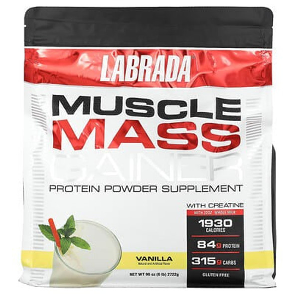 Labrada Nutrition, Muscle Mass Gainer, Protein Powder Supplement, Vanilla, 6 lb (2,722 g)