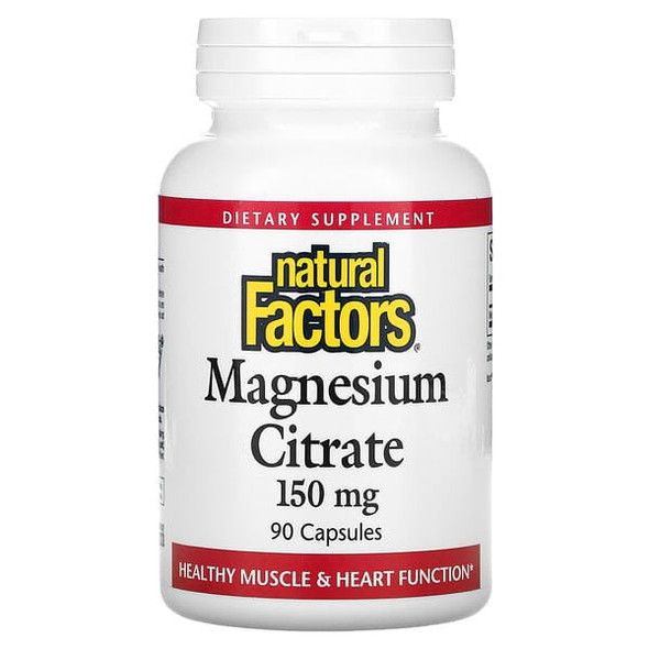 Natural Factors Magnesium Citrate, 150 mg, 90 Capsules Natural Factors Magnesium Citrate, 150 mg, 90 Capsules
