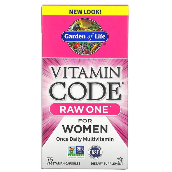 Garden of Life Vitamin Code, RAW One, Once Daily Multivitamin for Women, 75 Vegetarian Capsules