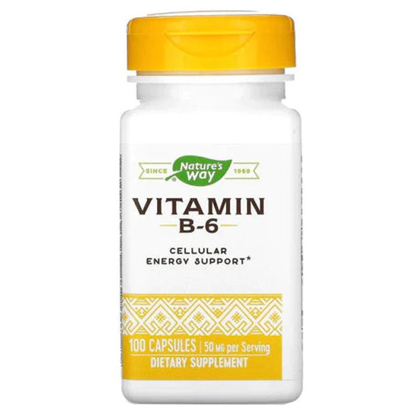 Natures Way, Vitamin B-6 50 mg, 100 Capsules Natures Way, Vitamin B-6 50 mg, 100 Capsules