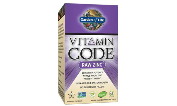 garden of life zinc, vitamin code raw, 60 vegan capsules