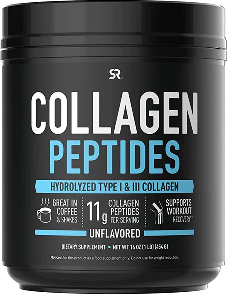 Sports Research Collagen Peptides, - Hydrolyzed Type I & III Collagen, Dark Chocolate, 1.42 lbs