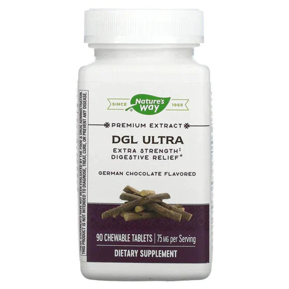 Natures Way, Dgl Ultra German Chocolate Chew, 90 Tablets