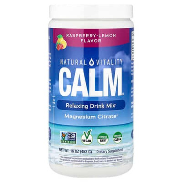 Natural Vitality, CALM®, Magnesium Supplement Drink Mix, Raspberry-Lemon, 16 oz (453 g) Natural Vitality, CALM®, Magnesium Supplement Drink Mix, Raspberry-Lemon, 16 oz (453 g)