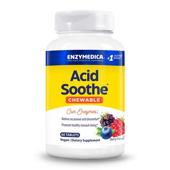 Enzymedica, Acid Soothe Chewable, Vegan, Non-GMO, 60 Tablets Enzymedica, Acid Soothe Chewable, Vegan, Non-GMO, 60 Tablets