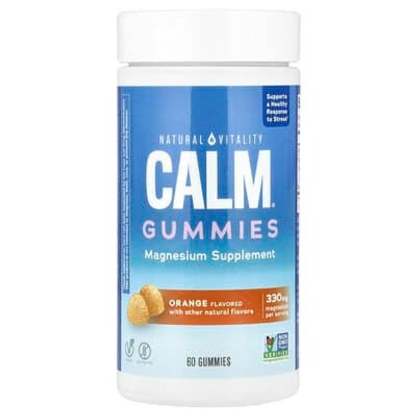 Natural Vitality, CALM®, Magnesium Gummies, Orange, 60 Gummies (82.5 mg per Gummy) Natural Vitality, CALM®, Magnesium Gummies, Orange, 60 Gummies (82.5 mg per Gummy)