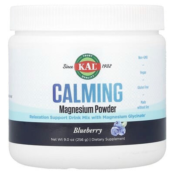 KAL, Calming Magnesium Powder, Blueberry, 9 oz (256 g)