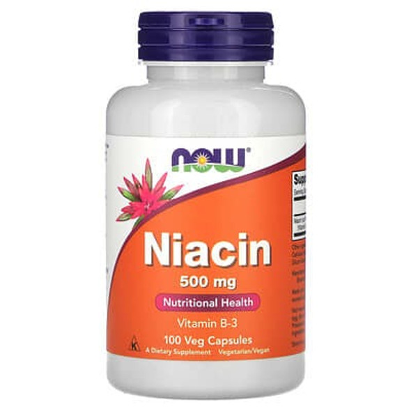 NOW Foods, Niacin, 500 mg, 100 Veg Capsules NOW Foods, Niacin, 500 mg, 100 Veg Capsules