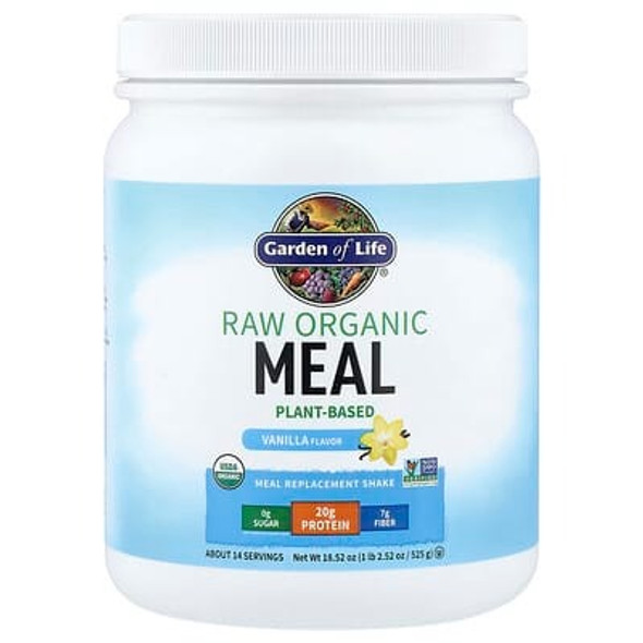 Garden of Life, RAW Organic Meal Replacement Shake, Plant-Based, Vanilla, 1 lb 2.52 oz (525 g)