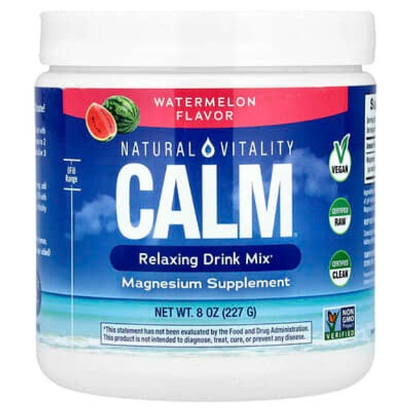 Natural Vitality, CALM®, Relaxing Drink Mix, Watermelon, 8 oz (227 g) Natural Vitality, CALM®, Relaxing Drink Mix, Watermelon, 8 oz (227 g)