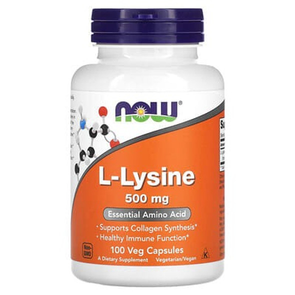 NOW Foods, L-Lysine, 500 mg, 100 Veg Capsules