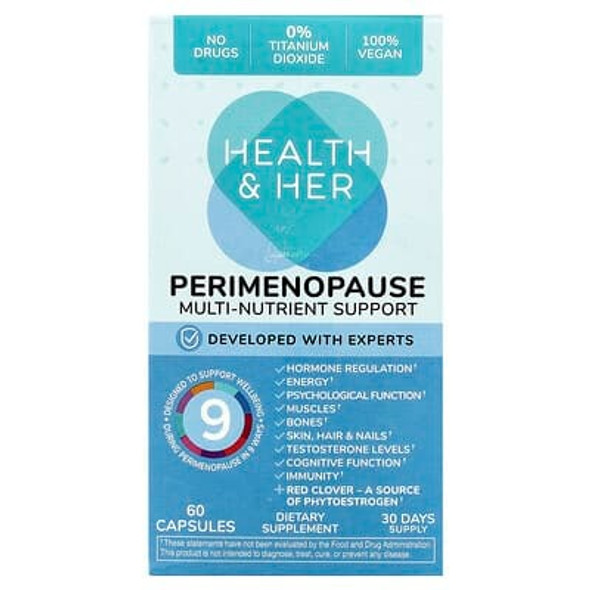 Health and Her, Perimenopause, Multi-Nutrient Support, 60 Capsules